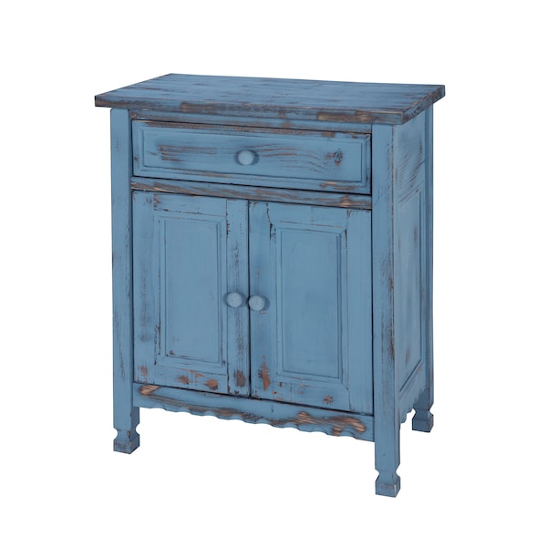 Alaterre Furniture Country Cottage Accent Cabinet, Blue Antique Finish ACCA23BA - main
